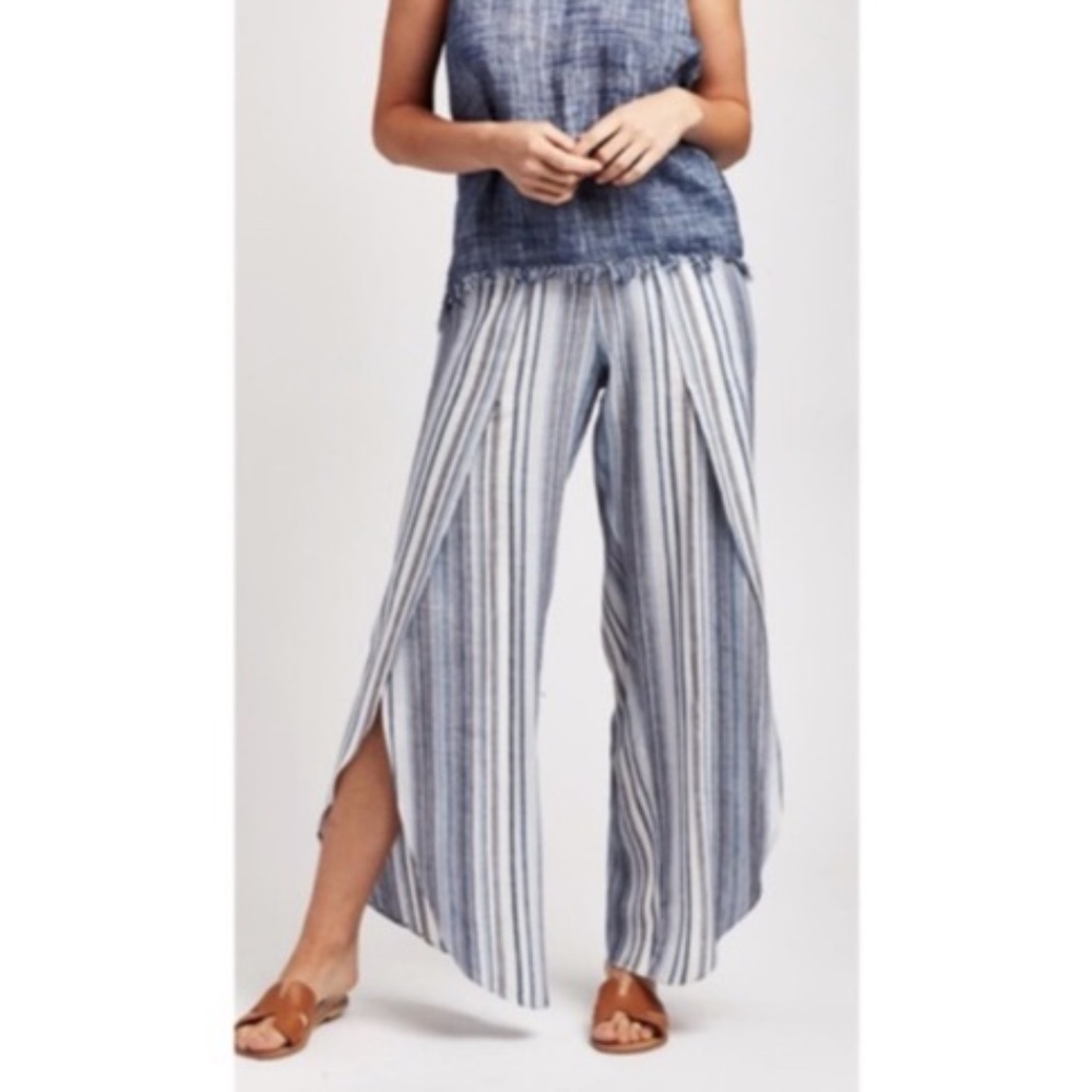 Anthropologie DREW Whitney Pant Striped Blue Small